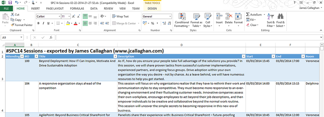 spc14-spreadsheet – James Callaghan